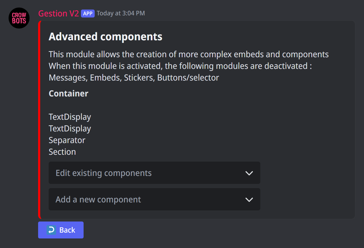 The module's page