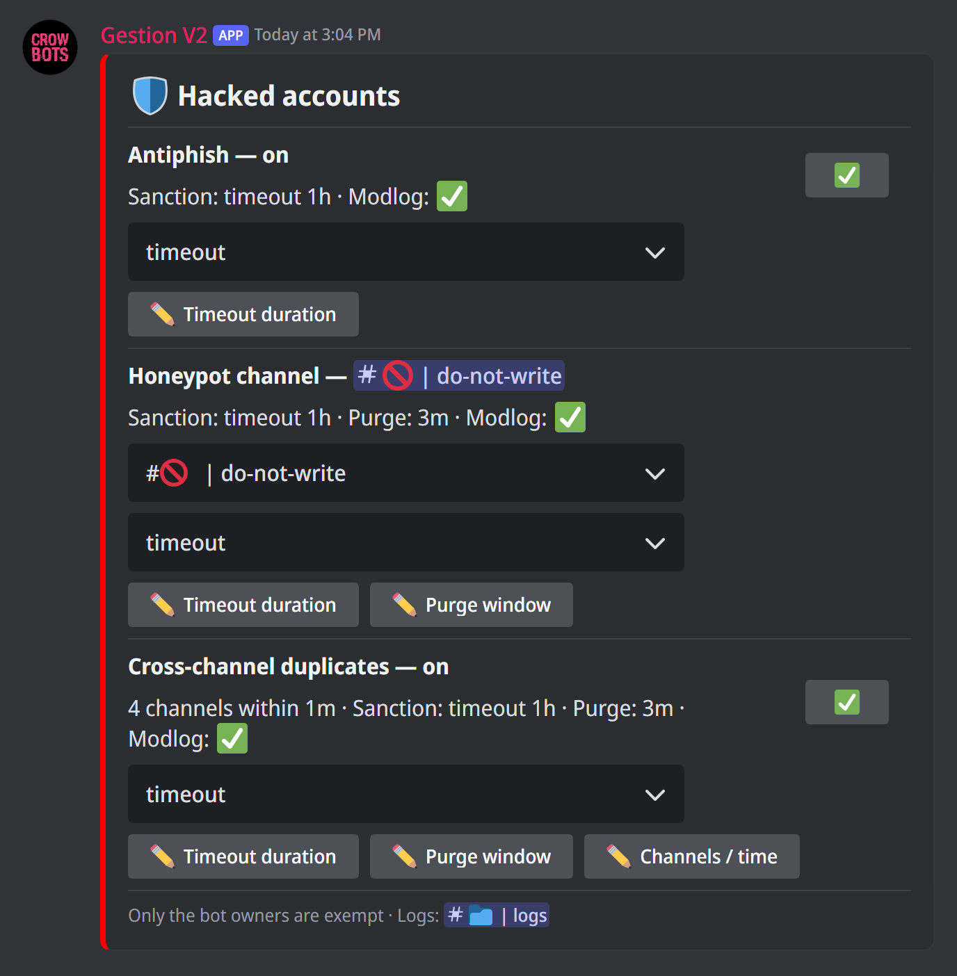 The antihack panel