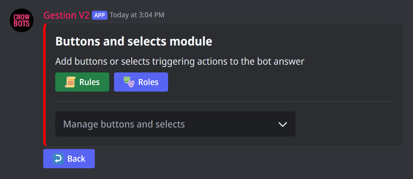 The Buttons/selects module