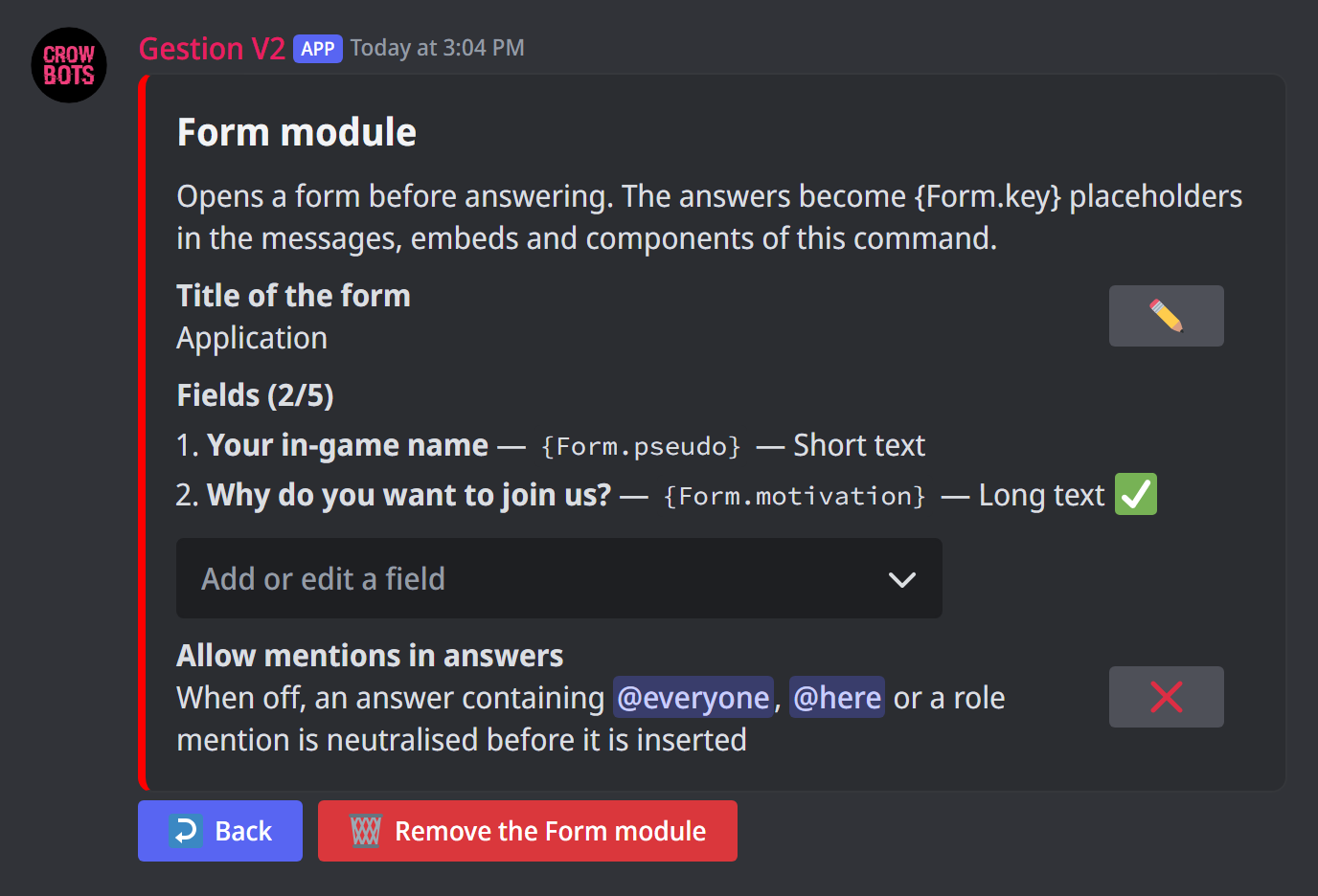 The Form module