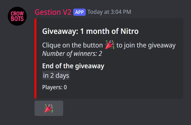 The posted giveaway