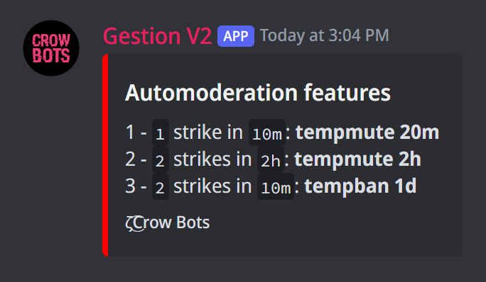 The automatic punishments