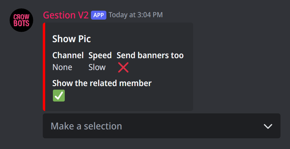 The random profile pictures panel