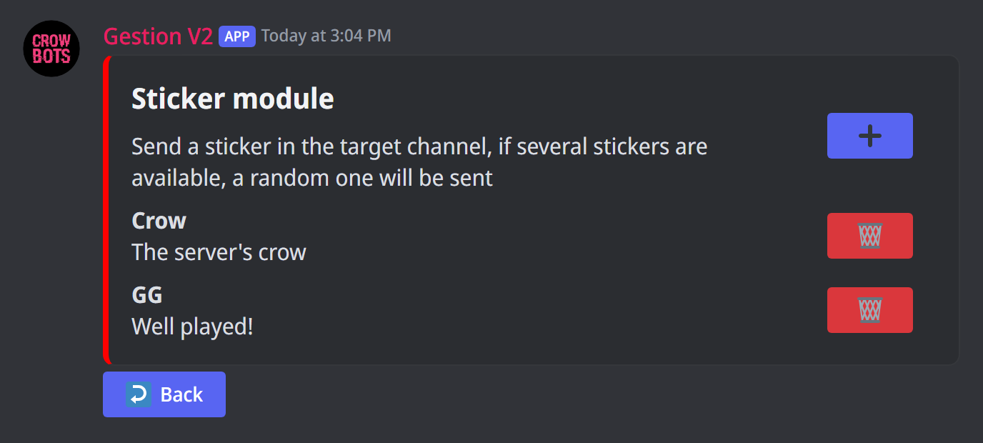 The Stickers module