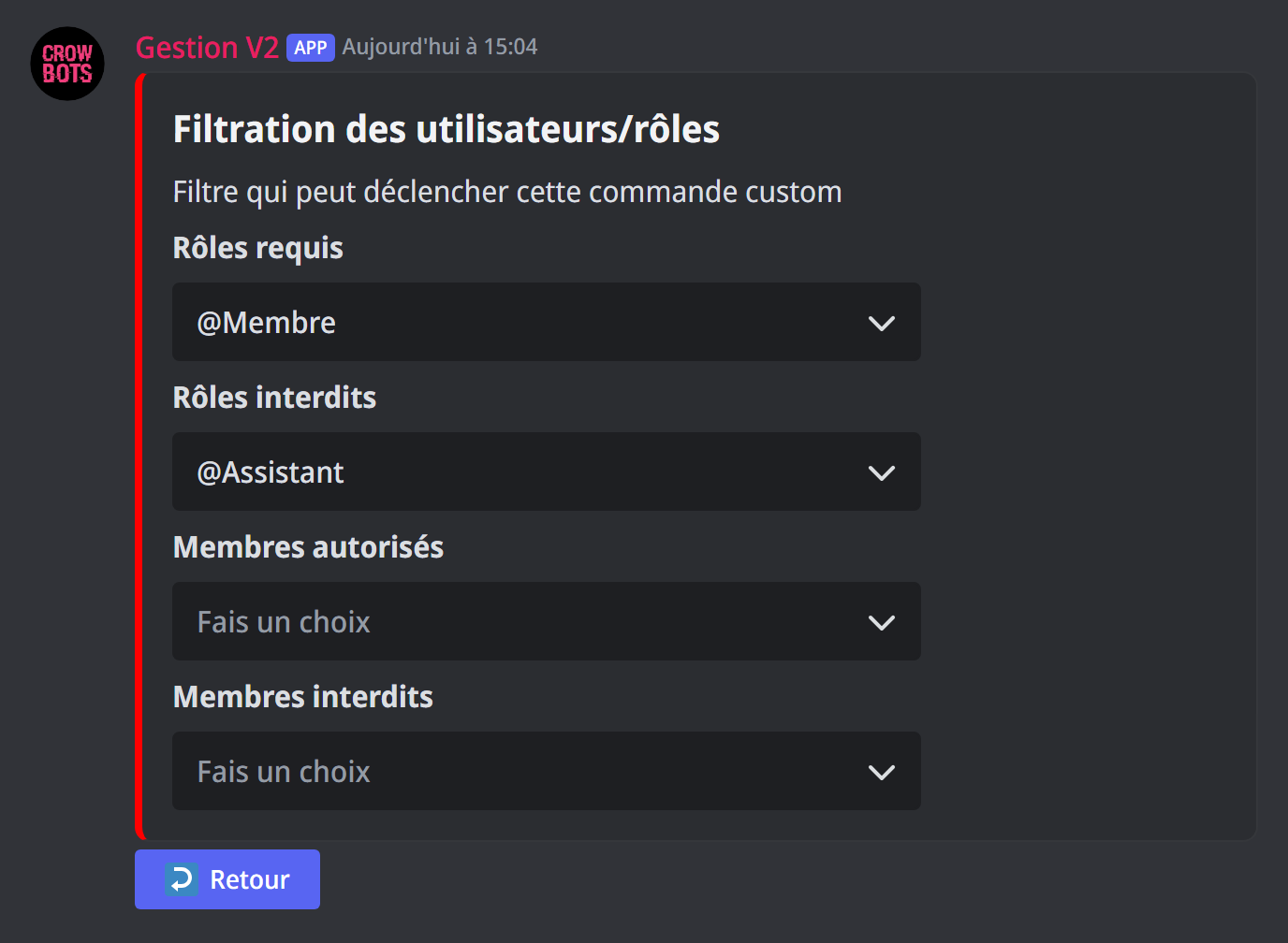 Qui peut utiliser la commande