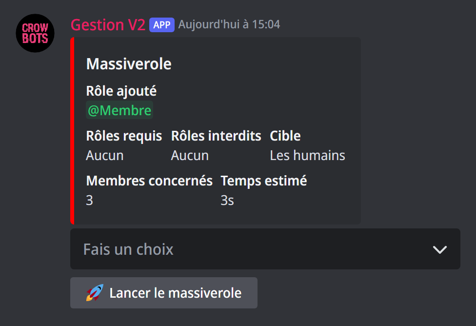 Le panneau du massiverole