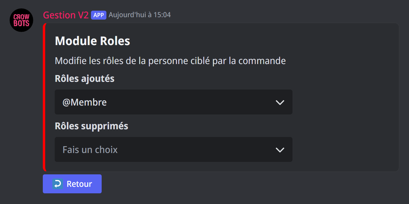 Le module des rôles