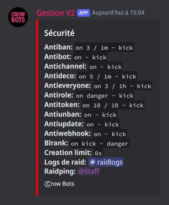 L'état de l'antiraid