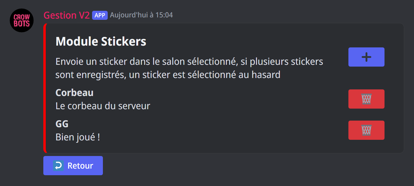 Le module Stickers