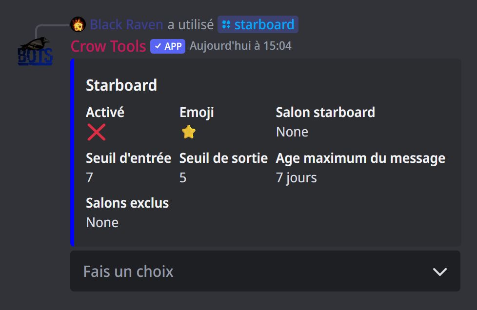 Le panneau du starboard